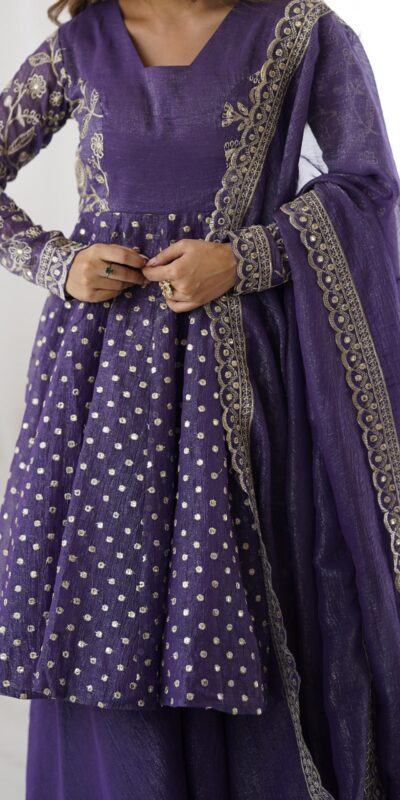 ZSR 3134 Purple Crunchy Silk Salwar Suit Perfect for Wedding, Party, Sangeet, Anniversary, Housewarming Introductory Price ₹2399. Delivery 4-6 | Casual Suits, Jump Suits, Creative suits, Designer Suits, Palazzo Suits, Party Wear Suits, Patiala Suits, Salwar suit, Straight Suits