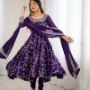 SRK 5299 Purple Georgette With Sequence Work Perfect for Wedding, Party, Lohri, Temple Visit, Ganesh Chaturthi Festive, Events, 4-6 Working Days At 2149 | Bollywood Gowns, Creative Gowns, Designer Gowns, Embroidered Gowns, Gowns, Party Wear Gowns