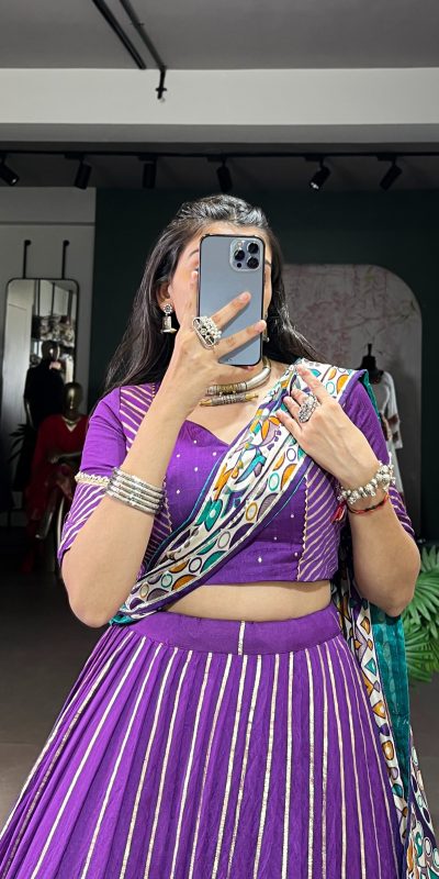 LNB 1658 Purple Pure Chanderi with Zari Work & Gotta Patti Work Lehenga Choli . Introductory Price ₹3199. Delivery 4-6 Working Days. Shop now. | Bollywood Lehenga, Creative Lehenga, Designer Lehenga, Embroidered Lehenga, Lehenga, Party Wear Lehenga