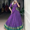 Purple Pure Chanderi Zari Work Lehenga Choli