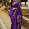 Purple Soft Lichi Silk Rich Pallu Saree