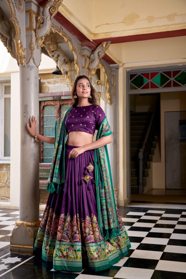 LNB 1245 Purple Tasar Silk With Gotta Patti Work & Lace Work Lehenga Choli Best Price ₹2449. Delivery 4-6 Working Days. Shop now. | Creative Lehenga, Bollywood Lehenga, Designer Lehenga, Embroidered Lehenga, Lehenga, Party Wear Lehenga
