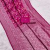 Rani Pink Khaddi Pashmina Zari Work Saree
