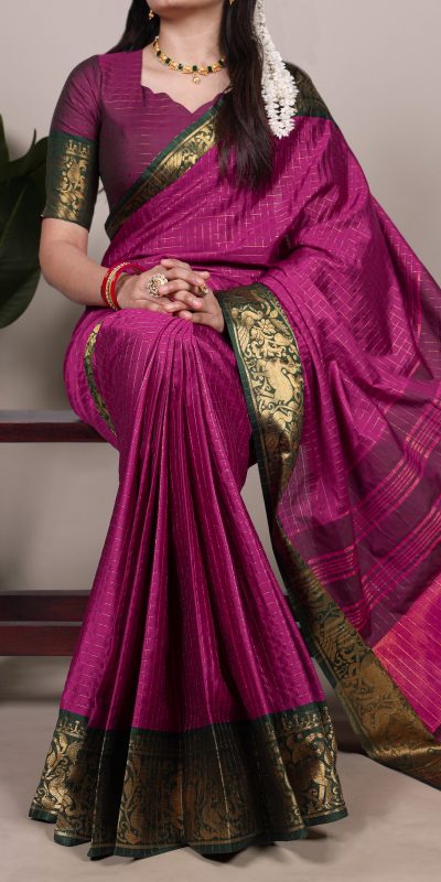 YNF 7405 Rani Pink Poly Cotton With Zari Work Saree . Wedding, Party, Festive, Events Now at just ₹1449. Delivery 4-6 Working Days. Shop now. | Embroidered Sarees, Bollywood Sarees, Creative Sarees, Designer Sarees, Ethnic Saree, Modern Digital sarees, Party Wear Sarees, Sarees