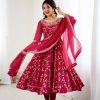 SRK 5299 Pink Faux Georgette With Sequence Work Perfect for Wedding, Party, Lohri, Temple Visit, Ganesh Chaturthi Festive, Events, 4-6 Working Days At 2149 | Bollywood Gowns, Creative Gowns, Designer Gowns, Embroidered Gowns, Gowns, Party Wear Gowns