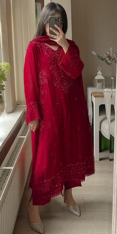 LG 2002 Red Georgette With Embroidery Work Salwar Suit . Wedding, Party, Festive, Events, Affordable Price ₹1999. Delivery 4-6 Working Days. Shop now. | Casual Suits, Jump Suits, Tops & Bottoms, Track Suits, Trendy Wear, Creative suits, Designer Suits, Palazzo Suits, Party Wear Suits, Patiala Suits, Salwar suit, Straight Suits
