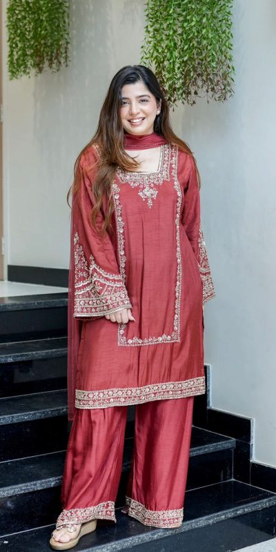 ZSR 3138 Red German Chiffon With Embroidery Work with Full Sleeve Salwar Suit Wedding, Party, Festive, Events,Now at just ₹1949. Delivery 4-6 Worki | Casual Suits, Jump Suits, Creative suits, Designer Suits, Palazzo Suits, Party Wear Suits, Patiala Suits, Salwar suit, Straight Suits