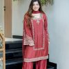 ZSR 3138 Red German Chiffon With Embroidery Work with Full Sleeve Salwar Suit Wedding, Party, Festive, Events,Now at just ₹1949. Delivery 4-6 Worki | Casual Suits, Jump Suits, Creative suits, Designer Suits, Palazzo Suits, Party Wear Suits, Patiala Suits, Salwar suit, Straight Suits