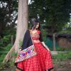 Red Pure Cotton With Gamthi Work Lehenga Choli