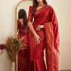 KP 5088 Red Soft Lichi Silk Cloth Saree With Lace Border & Lace Work. Best Price ₹1349. Delivery 4-6 Working Days. Shop now. | Embroidered Sarees, Bollywood Sarees, Creative Sarees, Designer Sarees, Ethnic Saree, Modern Digital sarees, Party Wear Sarees, Sarees