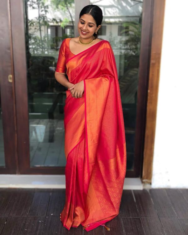 KP 4040 Red Soft Lichi Silk Saree Perfect for Wedding, Party, Ethnic Day, Raksha Bandhan, Temple Visit – . Exclusive Offer ₹1299. Delivery 4-6 Working D | Creative Sarees, Embroidered Sarees, Bollywood Sarees, Designer Sarees, Ethnic Saree, Modern Digital sarees, Party Wear Sarees, Sarees