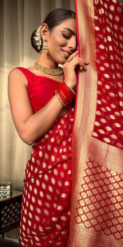 KP 5083 Red Soft Lichi Silk Perfect for Wedding, Party, Family Gatherings, Sangeet, Diwali Cloth. Saree. Get it for ₹1399. Delivery 4-6 Working Days. | Embroidered Sarees, Bollywood Sarees, Creative Sarees, Designer Sarees, Ethnic Saree, Modern Digital sarees, Party Wear Sarees, Sarees