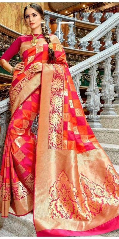 Red Soft Lichi Silk Saree