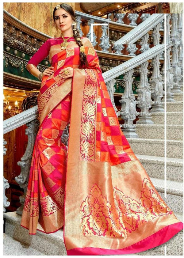Red Soft Lichi Silk Saree