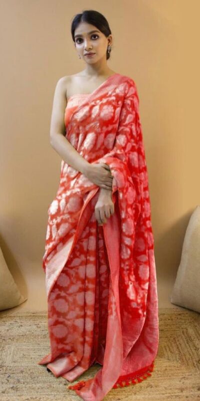 KP 1073 Red Soft Lichi Silk Saree Perfect for Wedding, Party, Sangeet, Ethnic Day, Festival Celebrations Get it for ₹1399. Delivery 4-6 Working Da | Embroidered Sarees, Bollywood Sarees, Creative Sarees, Designer Sarees, Ethnic Saree, Modern Digital sarees, Party Wear Sarees, Sarees