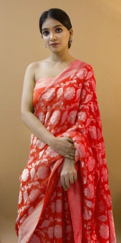 KP 1073 Red Soft Lichi Silk Saree Perfect for Wedding, Party, Sangeet, Ethnic Day, Festival Celebrations Get it for ₹1399. Delivery 4-6 Working Da | Embroidered Sarees, Bollywood Sarees, Creative Sarees, Designer Sarees, Ethnic Saree, Modern Digital sarees, Party Wear Sarees, Sarees