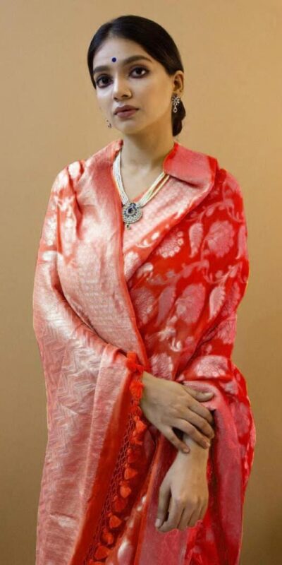 KP 1073 Red Soft Lichi Silk Saree Perfect for Wedding, Party, Sangeet, Ethnic Day, Festival Celebrations Get it for ₹1399. Delivery 4-6 Working Da | Embroidered Sarees, Bollywood Sarees, Creative Sarees, Designer Sarees, Ethnic Saree, Modern Digital sarees, Party Wear Sarees, Sarees