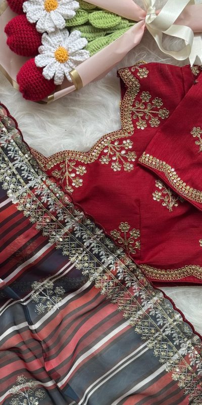 AC MIRA Red in Color Soft Organza Embroidery Work & Lace Work Saree . Get it for ₹2449. Delivery 4-6 Working Days. Shop now. | Creative Sarees, Embroidered Sarees, Bollywood Sarees, Designer Sarees, Ethnic Saree, Modern Digital sarees, Party Wear Sarees, Sarees