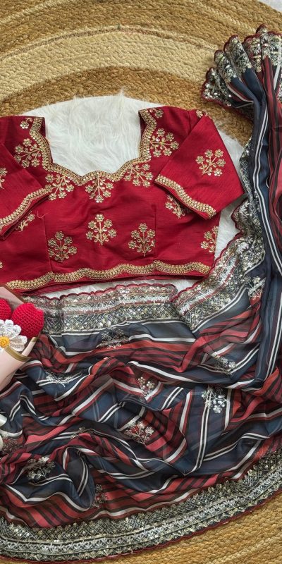 AC MIRA Red in Color Soft Organza Embroidery Work & Lace Work Saree . Get it for ₹2449. Delivery 4-6 Working Days. Shop now. | Creative Sarees, Embroidered Sarees, Bollywood Sarees, Designer Sarees, Ethnic Saree, Modern Digital sarees, Party Wear Sarees, Sarees