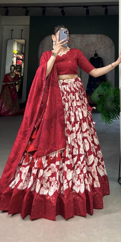 LNB 1213 Red in Tasar Silk Designer Work Lehenga Choli . Wedding, Party, Festive, Events, Special Price ₹2449. Delivery 4-6 Working Days. Shop now. | Bollywood Lehenga, Creative Lehenga, Designer Lehenga, Embroidered Lehenga, Lehenga, Party Wear Lehenga