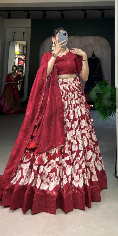 LNB 1213 Red in Tasar Silk Designer Work Lehenga Choli . Wedding, Party, Festive, Events, Special Price ₹2449. Delivery 4-6 Working Days. Shop now. | Bollywood Lehenga, Creative Lehenga, Designer Lehenga, Embroidered Lehenga, Lehenga, Party Wear Lehenga