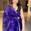 Royal Blue Lichi Silk Saree