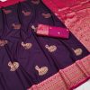 Royal Purple Soft Silk Zari Lace Work Saree