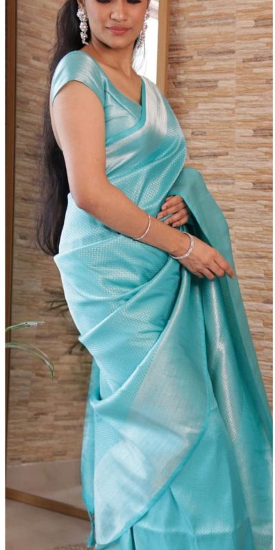 KP 4040 Sky Blue Soft Lichi Silk Saree Perfect for Wedding, Party, Ethnic Day, Raksha Bandhan, Temple Visit . Exclusive Offer ₹1299. Delivery 4-6 Working D | Creative Sarees, Embroidered Sarees, Bollywood Sarees, Designer Sarees, Ethnic Saree, Modern Digital sarees, Party Wear Sarees, Sarees