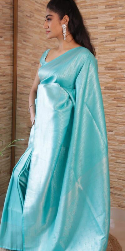 KP 4040 Sky Blue Soft Lichi Silk Saree Perfect for Wedding, Party, Ethnic Day, Raksha Bandhan, Temple Visit . Exclusive Offer ₹1299. Delivery 4-6 Working D | Creative Sarees, Embroidered Sarees, Bollywood Sarees, Designer Sarees, Ethnic Saree, Modern Digital sarees, Party Wear Sarees, Sarees