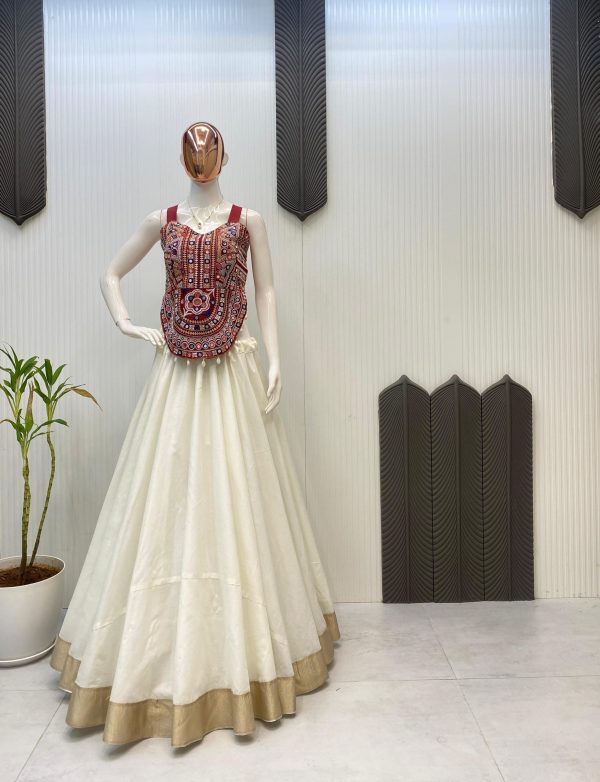 LG 652 White Bangalorey With Mirror Work & Embroidery Work Lehenga Choli . Affordable Price ₹1949. Delivery 4-6 Working Days. Shop now. | Creative Lehenga, Bollywood Lehenga, Designer Lehenga, Embroidered Lehenga, Lehenga, Party Wear Lehenga