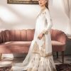 White Faux Georgette With Embroidery Salwar Suit