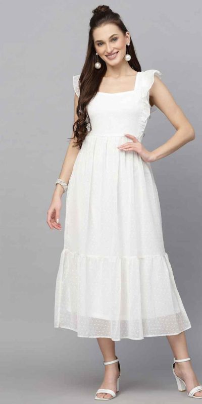 INLI Trendy White in Georgette Butti Designer Gown . Wedding, Party, Festive Affordable Price ₹1399. Delivery 4-6 Working Days. Shop now. | Bollywood Gowns, Creative Gowns, Designer Gowns, Embroidered Gowns, Gowns, Party Wear Gowns