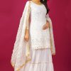 SR 1671 White Georgette Salwar Suit Perfect for Wedding, Party, Cultural Events, Temple Visit, Lohri Now at just ₹1799. Delivery 4-6 Working Days. | Casual Suits, Jump Suits, Tops & Bottoms, Track Suits, Trendy Wear, Creative suits, Designer Suits, Palazzo Suits, Party Wear Suits, Patiala Suits, Salwar suit, Straight Suits