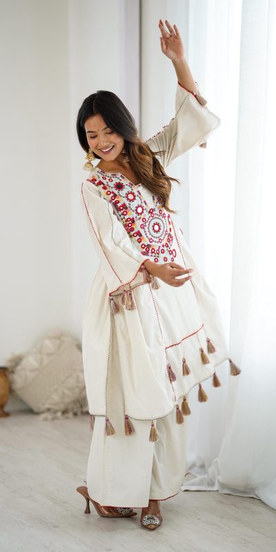 SRK 5286 White in Khadi Cotton Mirror Work & Embroidery Work Salwar Suit . Now at just ₹2099. Delivery 4-6 Working Days. Shop now. | Casual Suits, Jump Suits, Creative suits, Designer Suits, Palazzo Suits, Party Wear Suits, Patiala Suits, Salwar suit, Straight Suits