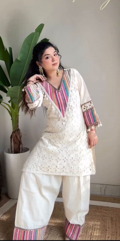 SR 1683 White Khadi Cotton with Thread Embroidery & Embroidery Work Salwar Suit just ₹1999. Delivery 4-6 Working Days. Shop now. | Casual Suits, Jump Suits, Tops & Bottoms, Track Suits, Trendy Wear, Creative suits, Designer Suits, Palazzo Suits, Party Wear Suits, Patiala Suits, Salwar suit, Straight Suits