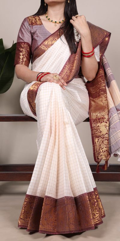 YNF 7405 White Poly Cotton With Zari Work Saree . Wedding, Party, Festive, Events Now at just ₹1449. Delivery 4-6 Working Days. Shop now. | Embroidered Sarees, Bollywood Sarees, Creative Sarees, Designer Sarees, Ethnic Saree, Modern Digital sarees, Party Wear Sarees, Sarees