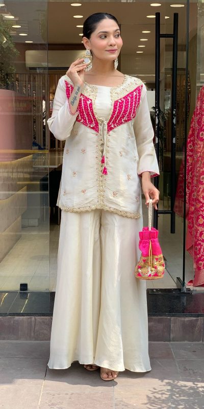 NSR 869 White Roman Silk Salwar Suit Perfect for Wedding, Party, Ethnic Day, Traditional Day, Housewarming . Now at just ₹1899. Delivery 4-6 Working | Casual Suits, Jump Suits, Tops & Bottoms, Track Suits, Trendy Wear, Creative suits, Designer Suits, Palazzo Suits, Party Wear Suits, Patiala Suits, Salwar suit, Straight Suits