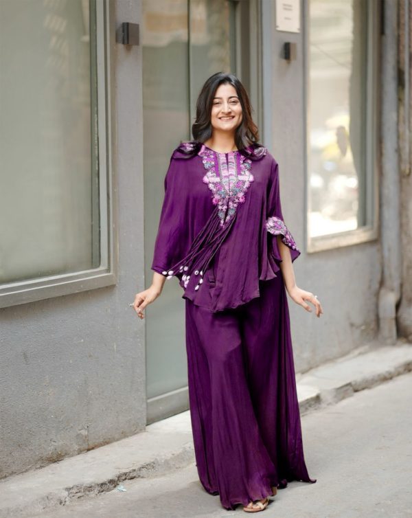 Wine Chinon Sequence Salwar Suit