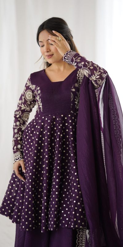 ZSR 3134 Wine Crunchy Silk Salwar Suit Perfect for Wedding, Party, Sangeet, Anniversary, Housewarming Introductory Price ₹2399. Delivery 4-6 | Casual Suits, Jump Suits, Creative suits, Designer Suits, Palazzo Suits, Party Wear Suits, Patiala Suits, Salwar suit, Straight Suits