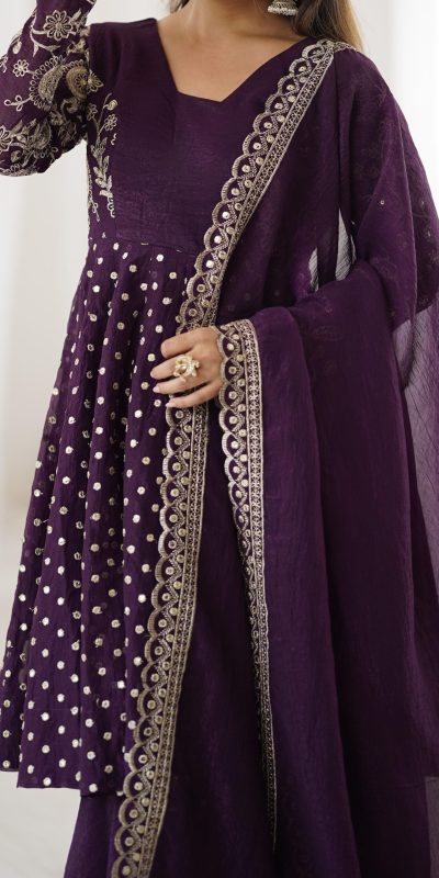 ZSR 3134 Wine Crunchy Silk Salwar Suit Perfect for Wedding, Party, Sangeet, Anniversary, Housewarming Introductory Price ₹2399. Delivery 4-6 | Casual Suits, Jump Suits, Creative suits, Designer Suits, Palazzo Suits, Party Wear Suits, Patiala Suits, Salwar suit, Straight Suits