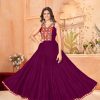 INLI Ghumati Wine Color Heavy Rayon with Lace Work & Gamthi Work Gown . Get it for ₹1749. Delivery 4-6 Working Days. Shop now. | Bollywood Gowns, Creative Gowns, Designer Gowns, Embroidered Gowns, Gowns, Party Wear Gowns