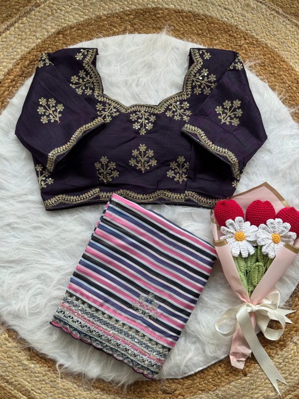 AC MIRA Wine in Color Soft Organza Embroidery Work & Lace Work Saree . Get it for ₹2449. Delivery 4-6 Working Days. Shop now. | Creative Sarees, Embroidered Sarees, Bollywood Sarees, Designer Sarees, Ethnic Saree, Modern Digital sarees, Party Wear Sarees, Sarees