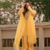 Yellow Faux Georgette Embroidery Work Salwar Suit