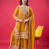 SR 1688 Yellow Faux Georgette with Lace Work & Embroidery Work. Salwar Suit Introductory Price ₹1949. Delivery 4-6 Working Days. Shop now. | Casual Suits, Jump Suits, Creative suits, Designer Suits, Palazzo Suits, Party Wear Suits, Patiala Suits, Salwar suit, Straight Suits