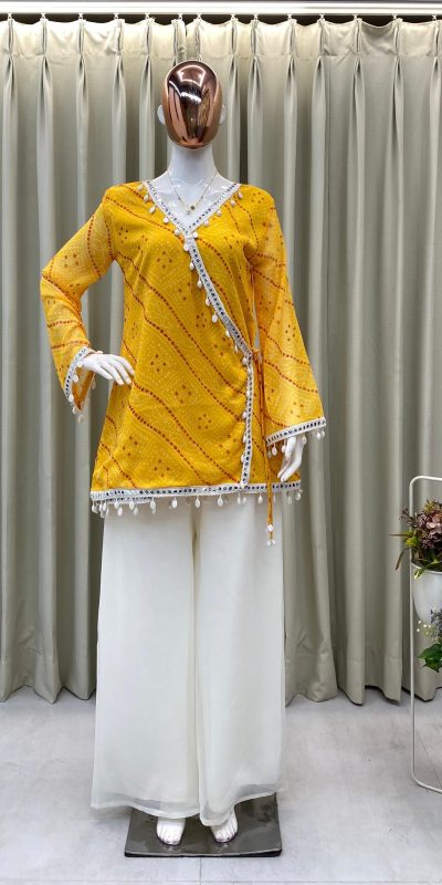 BE 399 Yellow in Georgette Cowrie Work & Lace Work Salwar Suit . Special Price ₹1799. Delivery 4-6 Working Days. Shop now. | Casual Suits, Jump Suits, Tops & Bottoms, Track Suits, Trendy Wear, Creative suits, Designer Suits, Palazzo Suits, Party Wear Suits, Patiala Suits, Salwar suit, Straight Suits