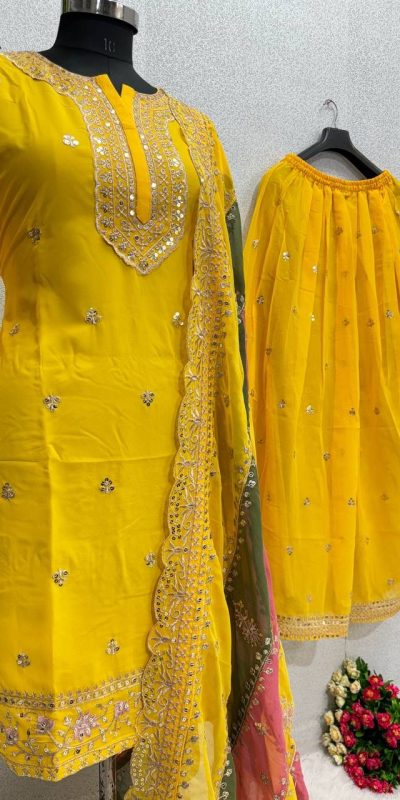 KF 1627 Yellow Georgette Salwar Suit Perfect for Wedding, Party, Diwali, Traditional Day, Bridal Wear. Get it for ₹2149. Delivery 4-6 Working Days | Casual Suits, Creative suits, Designer Suits, Palazzo Suits, Party Wear Suits, Patiala Suits, Salwar suit, Straight Suits