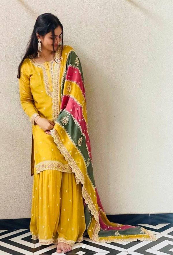 KF 1627 Yellow Georgette Salwar Suit Perfect for Wedding, Party, Diwali, Traditional Day, Bridal Wear. Get it for ₹2149. Delivery 4-6 Working Days | Casual Suits, Creative suits, Designer Suits, Palazzo Suits, Party Wear Suits, Patiala Suits, Salwar suit, Straight Suits