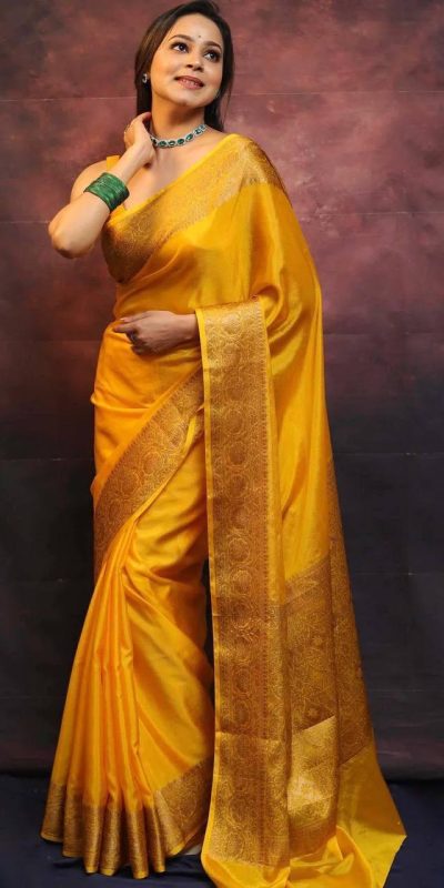 KP 6009 Yellow Soft Lichi Silk With Lace Border & Lace Work. Now Saree at just ₹1349. Delivery 4-6 Working Days. Shop now. | Embroidered Sarees, Bollywood Sarees, Creative Sarees, Designer Sarees, Ethnic Saree, Modern Digital sarees, Party Wear Sarees, Sarees