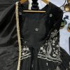 Black Chinon Silk Lace Embroidery Work Salwar Suit