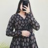 Black Cotton With Printed Kurti